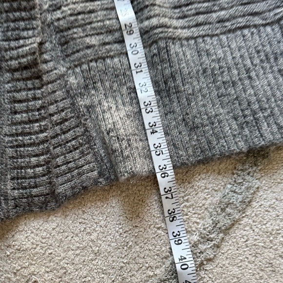 Sundance gray sweater cardigan Lambs Wool Mohair Grey Knit Open Long line XL - Picture 5 of 6